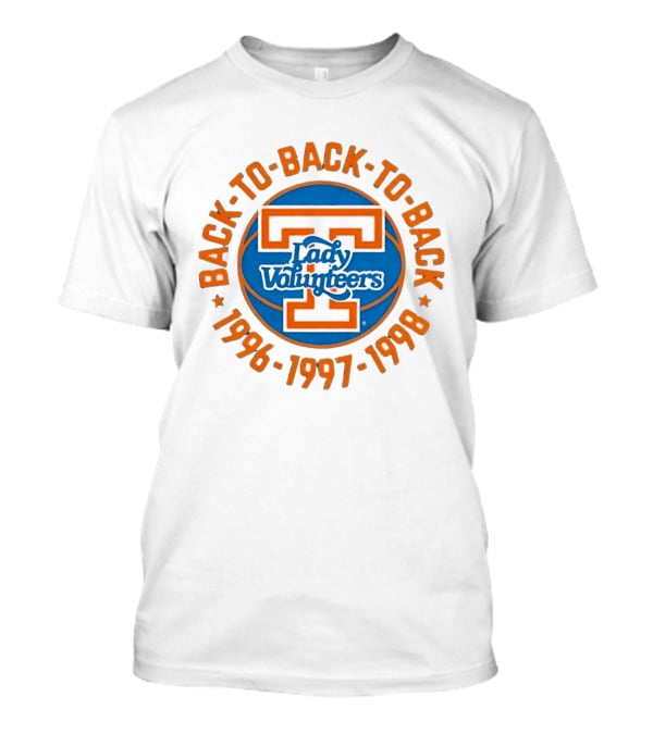 Tennessee Lady Volunteers Back To Back Champions 1996 1997 1998 T-Shirt