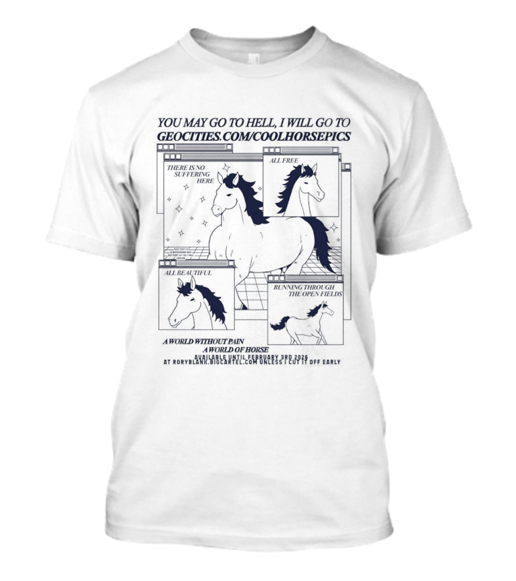 You May Go To Hell I Will Go To Groovers Comic Cool Horses T-Shirt