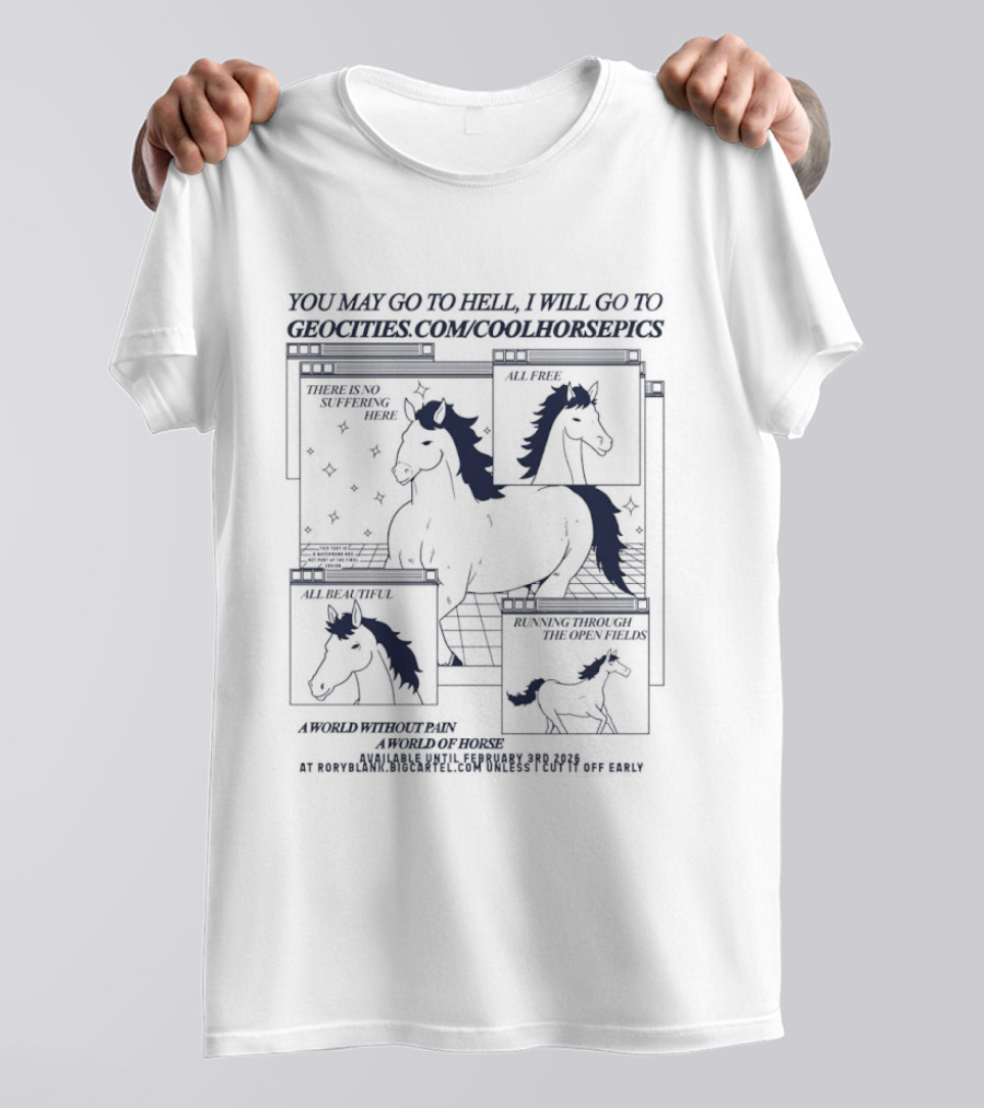 You May Go To Hell I Will Go To Groovers Comic Cool Horses T-Shirt