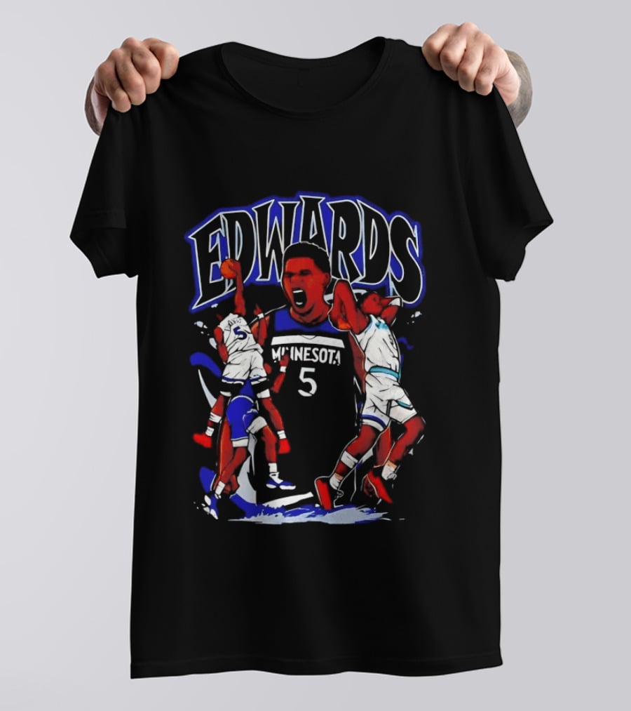 Edwards Minnesota 5 Anime Basketball Sports T-Shirt