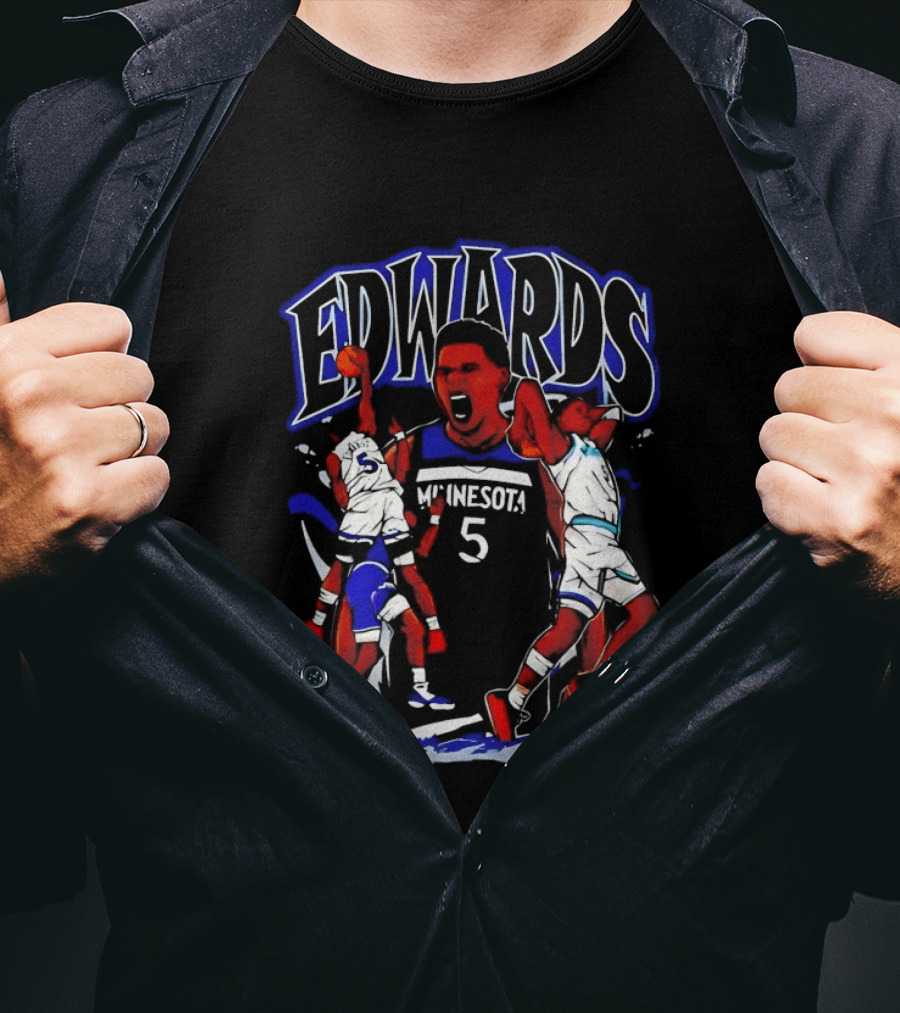 Edwards Minnesota 5 Anime Basketball Sports T-Shirt