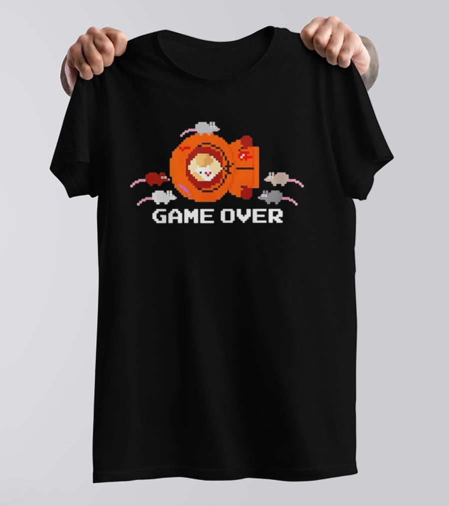 Astronaut Cat Game Over Pixel Art With Space Mice T-Shirt