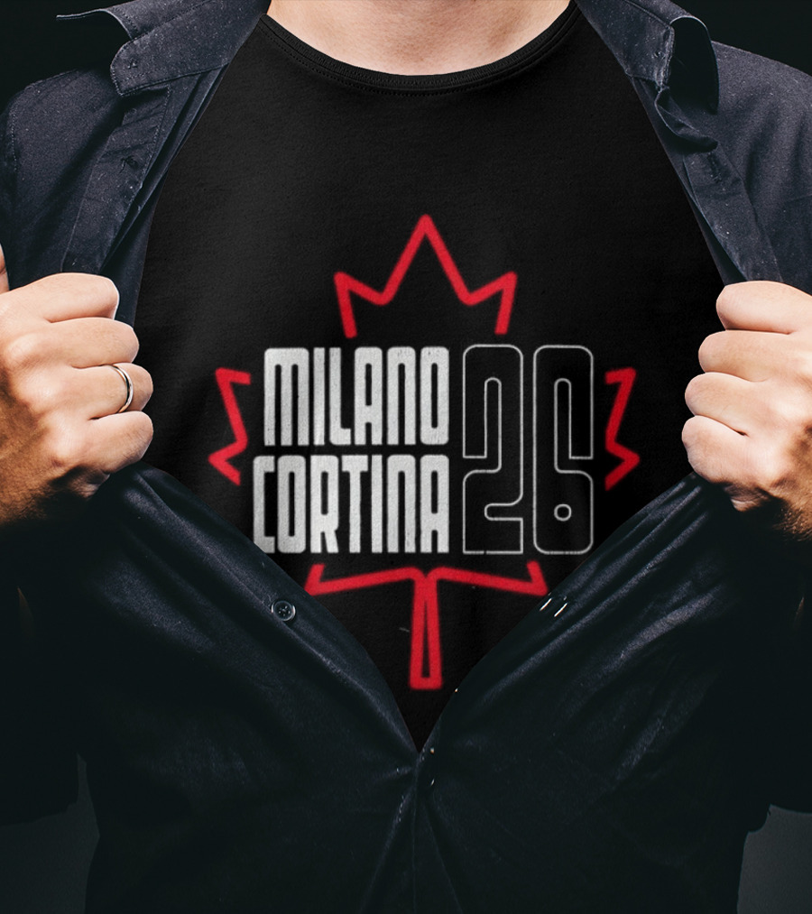 Canada Maple Leaf Milano Cortina 26 Hockey Concept T-Shirt