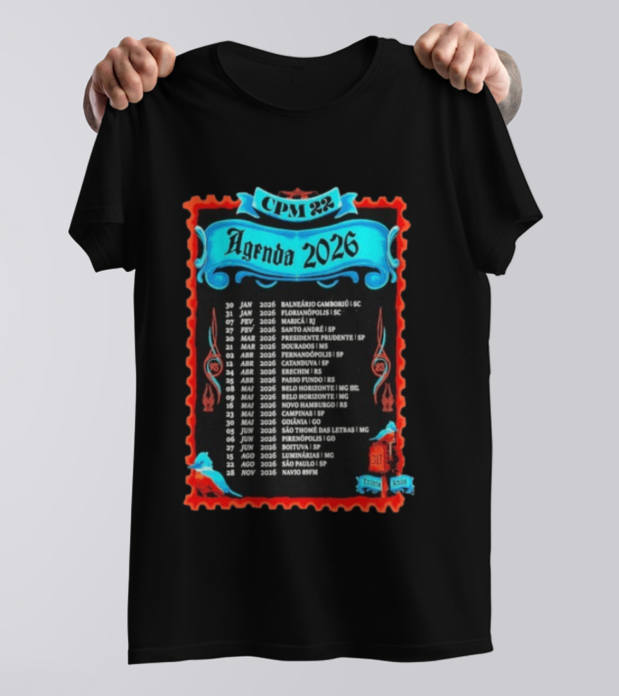 CPM 22 Agenda 2026 Tour Dates And Locations List T-Shirt