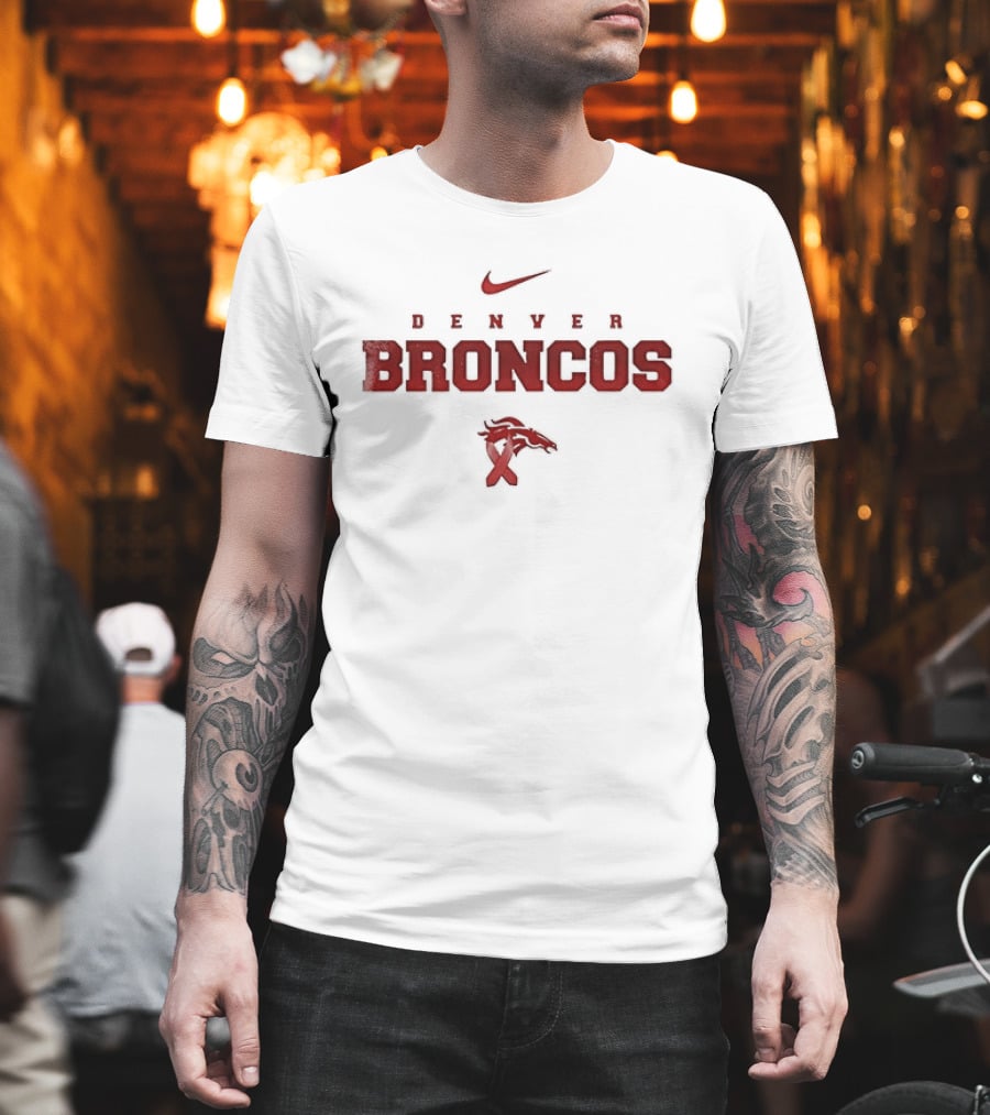 Denver Broncos February Red Nike American Heart Month T-Shirt