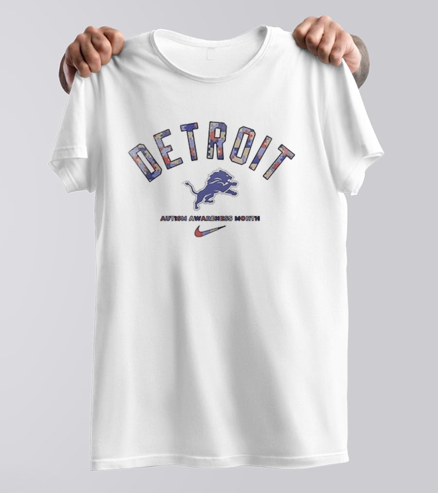 Detroit Lions Autism Awareness Month They Not Like Us Nike T-Shirt