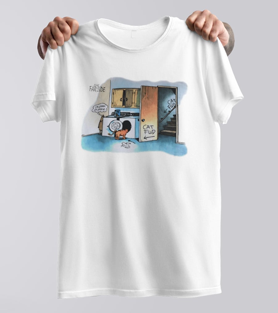 The Far Side Cat Fud Dog Trap Cartoon T-Shirt