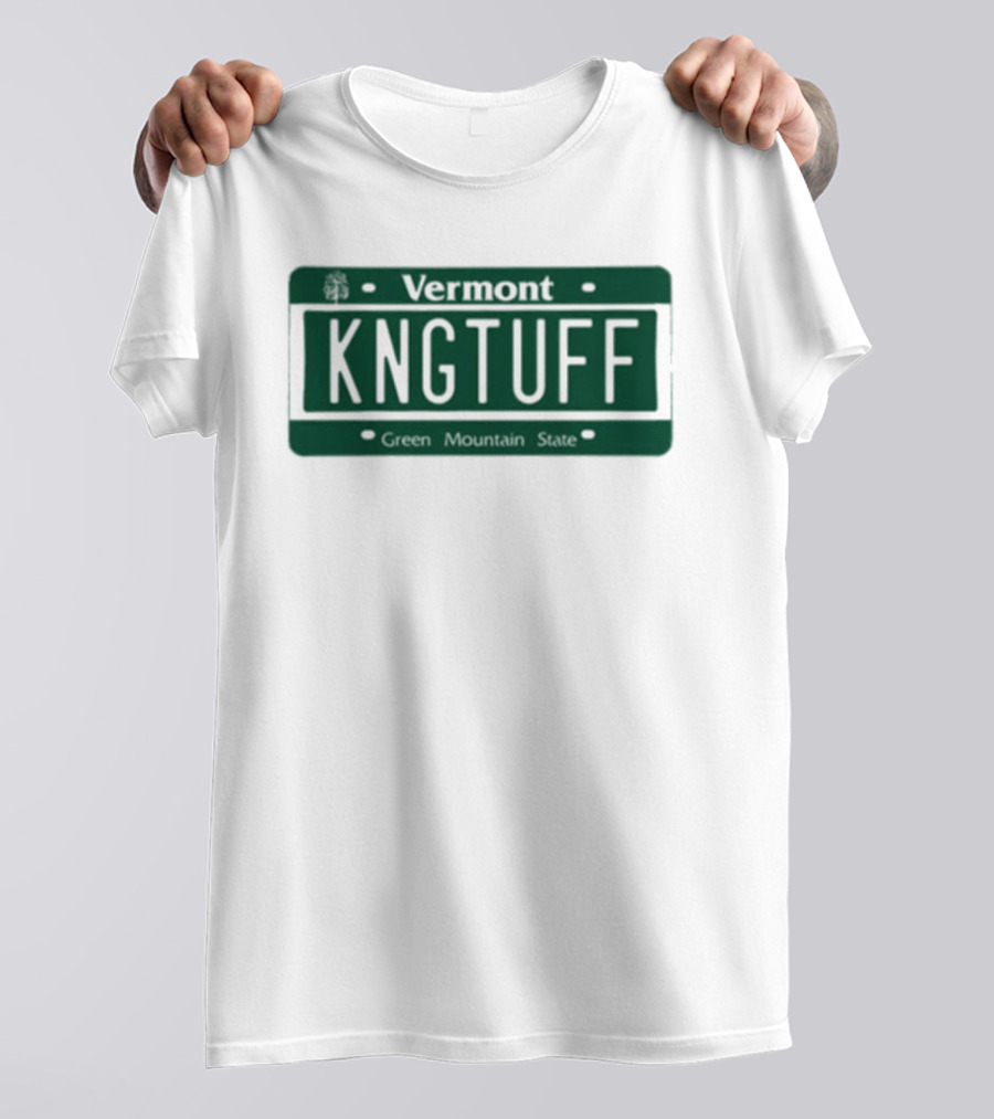 Vermont KNGTUFF License Plate T-Shirt