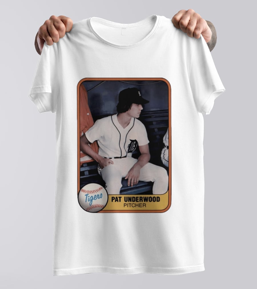 Tigers Pat Underwood Pitcher Baseball Card T-Shirt