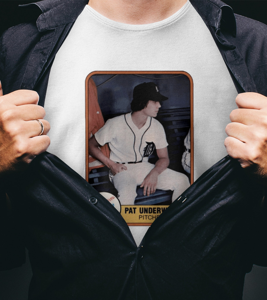 Tigers Pat Underwood Pitcher Baseball Card T-Shirt