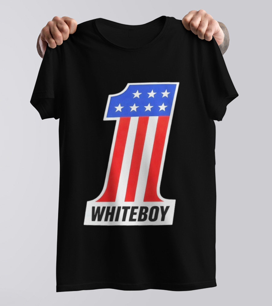 Number 1 Whiteboy Stars Stripes USA Flag T-Shirt