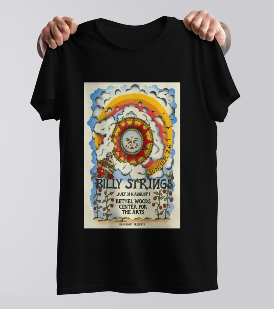 Billy Strings Summer Tour 2026 Bethel Woods Center For The Arts July 31 August 1 T-Shirt
