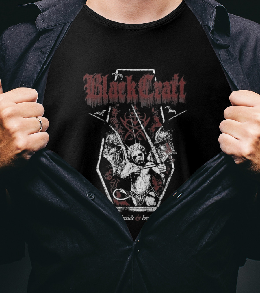 BlackCraft Dead Inside And Loving It Skeleton Coffin Occult Aesthetic T-Shirt