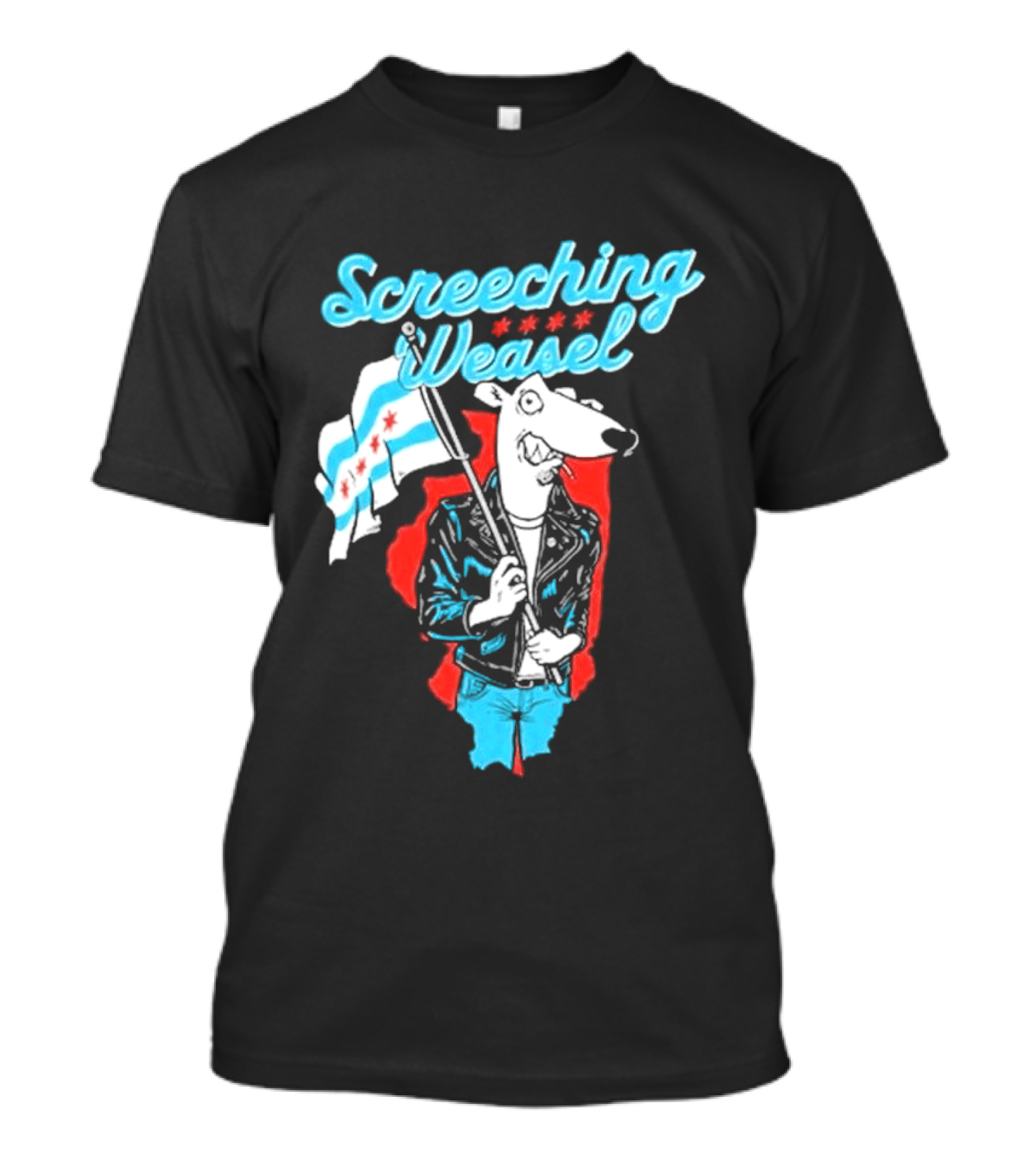 Screeching Weasel Chicago Flag Punk T-Shirt