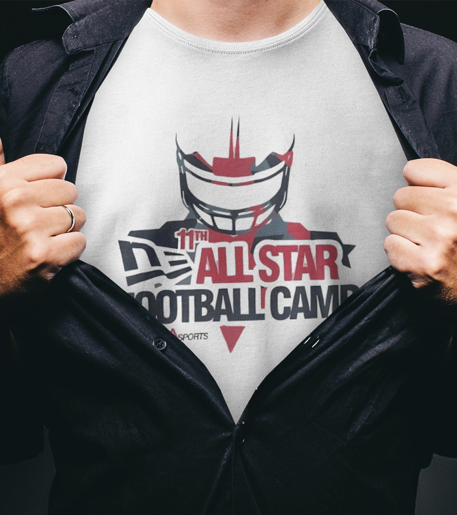 11th All Star Football Camp CAA Sports Helmet T-Shirt