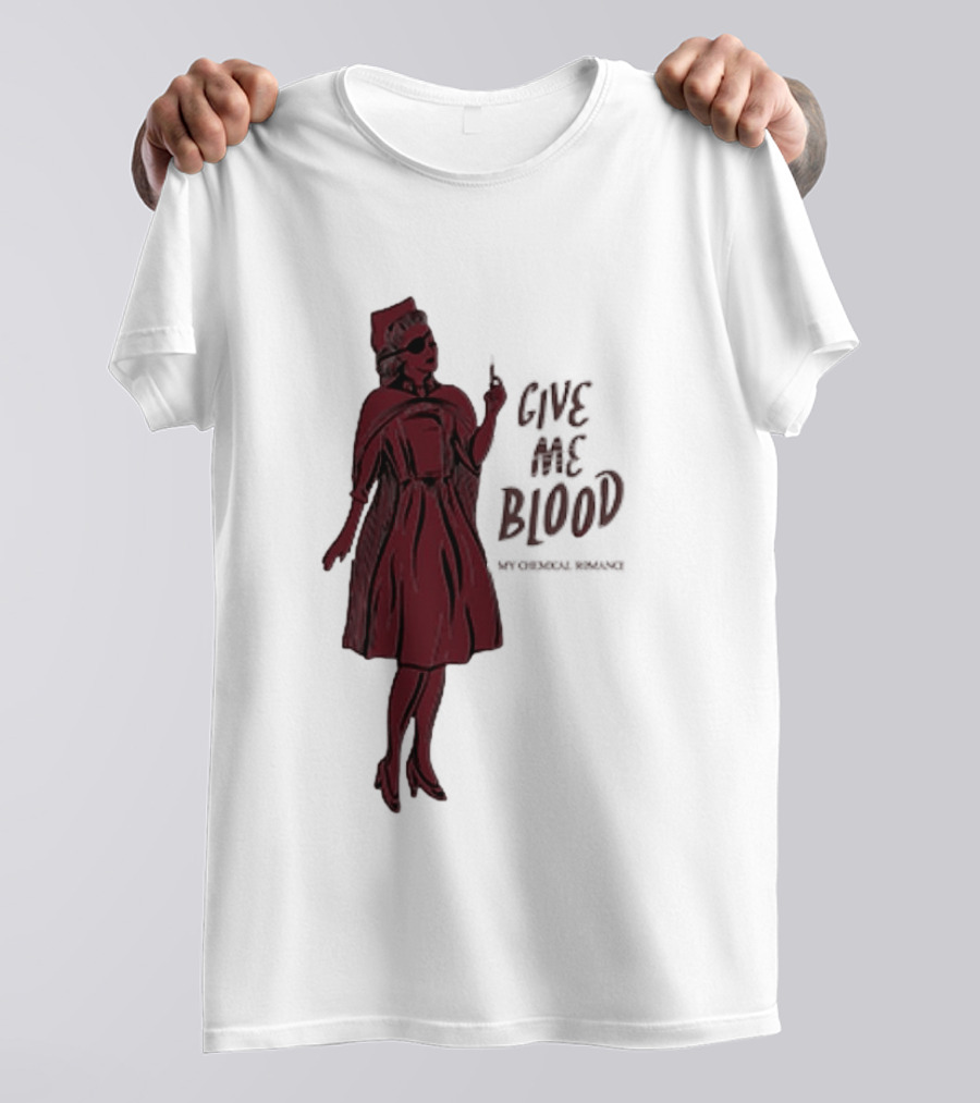 Give Me Blood Gothic Nurse Horror Halloween Costume T-Shirt