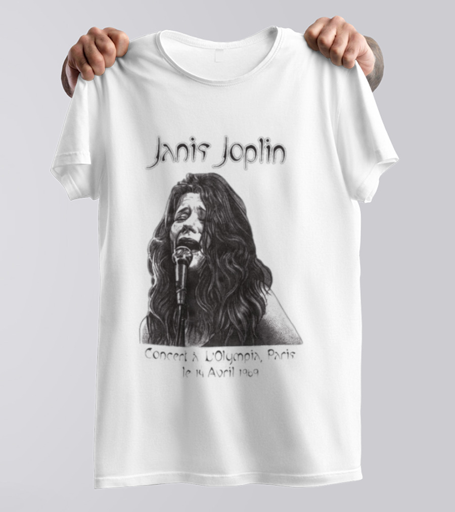 Janis Joplin Olympia Paris Concert Live Performance 1970s T-Shirt