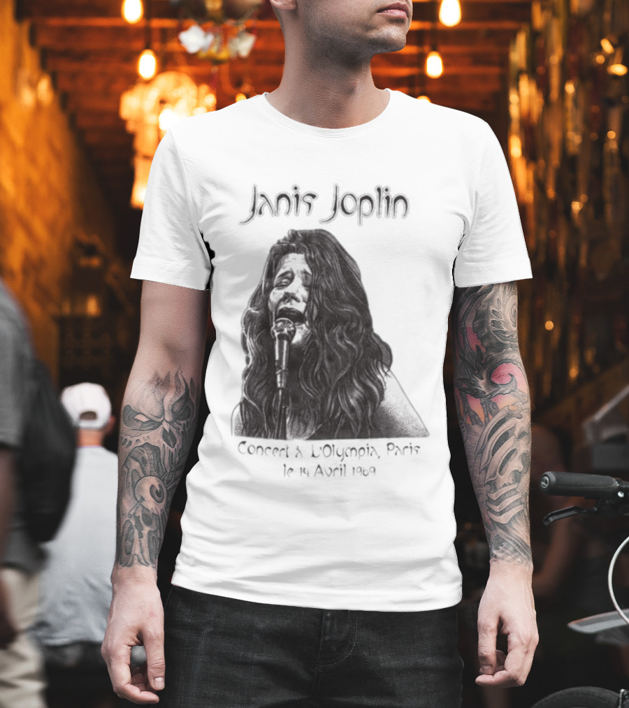 Janis Joplin Olympia Paris Concert Live Performance 1970s T-Shirt