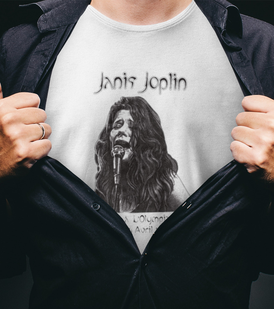 Janis Joplin Olympia Paris Concert Live Performance 1970s T-Shirt