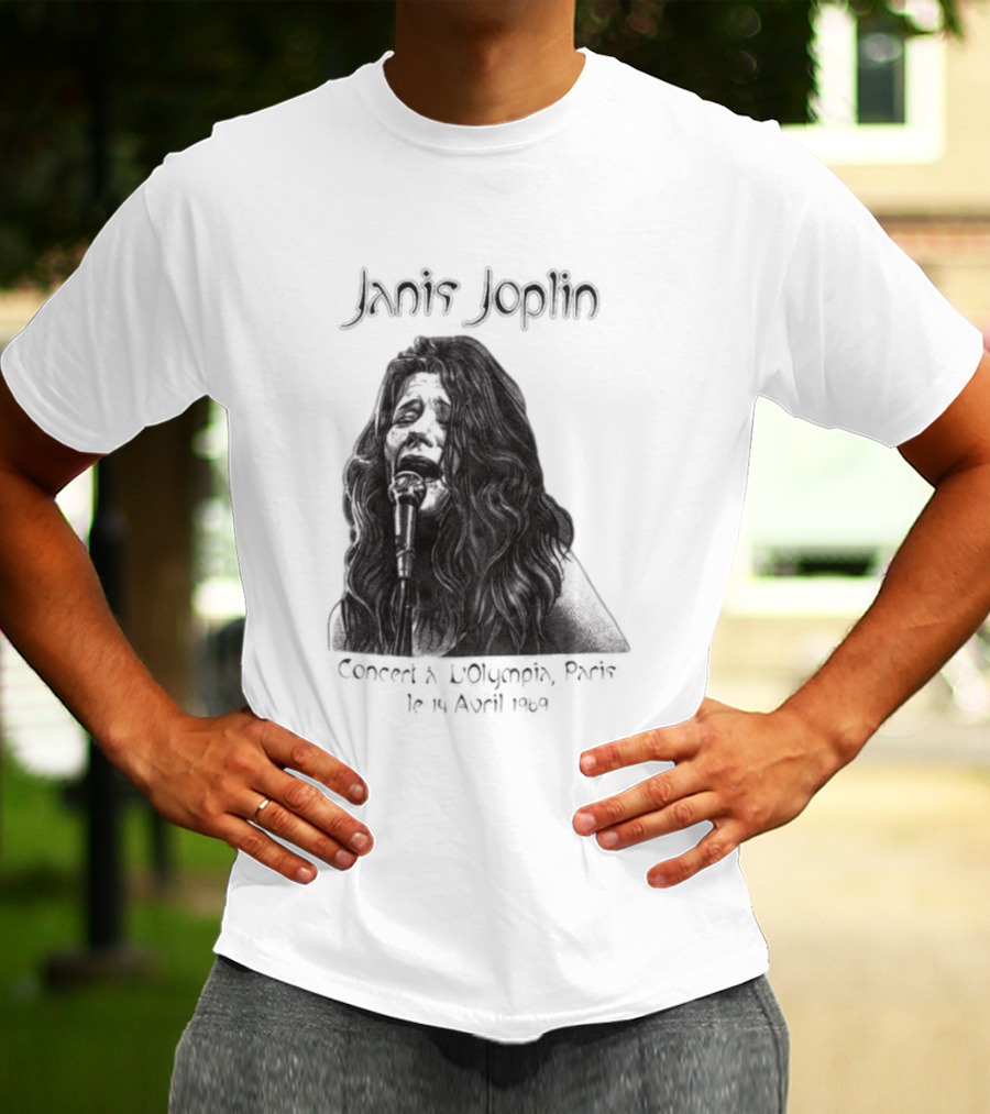 Janis Joplin Olympia Paris Concert Live Performance 1970s T-Shirt