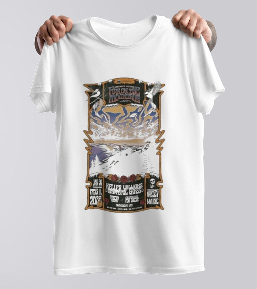 Keller Williams Grateful Grass Sugarloaf Maine Jan 30 Feb 1 2026 Jenkins Mountain T-Shirt