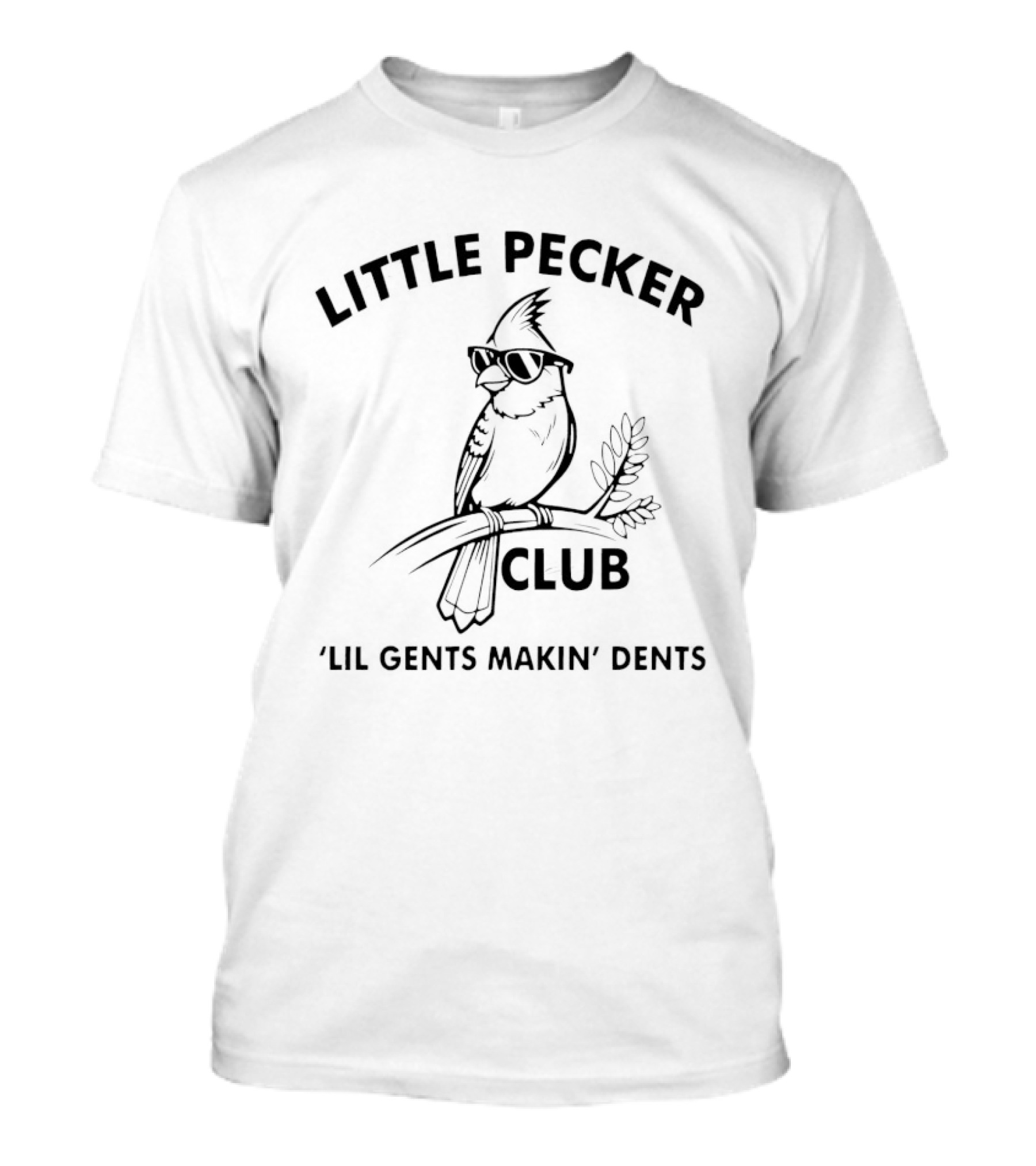 Little Pecker Club Lil Gents Makin' Dents Bird Wearing Sunglasses T-Shirt