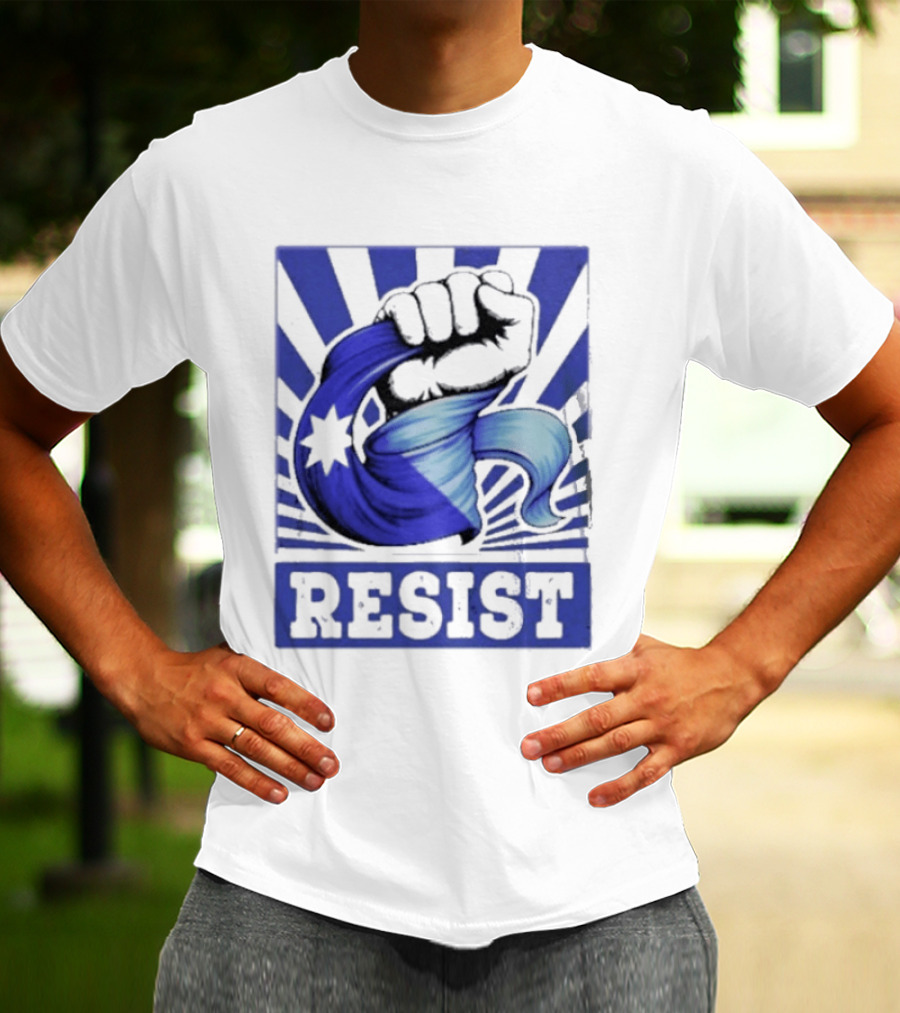 Minnesota Resist ICE Out Blue Fist Star T-Shirt