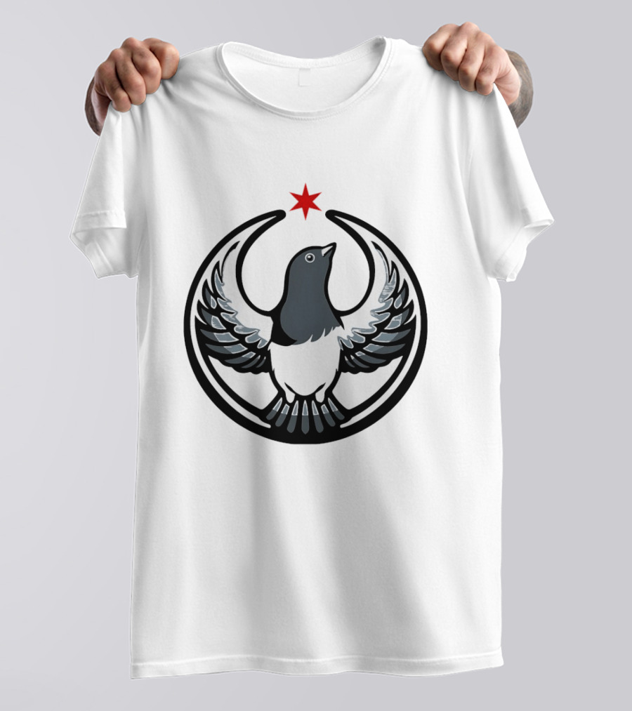 Rebel Pigeon Alliance Symbol With Star And Wings T-Shirt