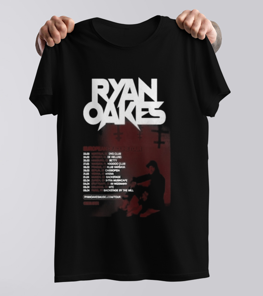 Ryan Oakes European Headline Tour 2026 Locations And Dates T-Shirt
