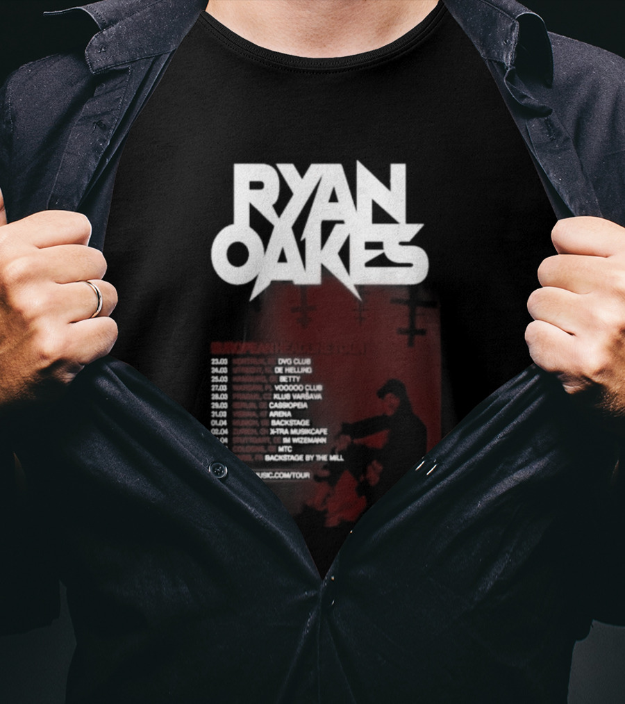 Ryan Oakes European Headline Tour 2026 Locations And Dates T-Shirt