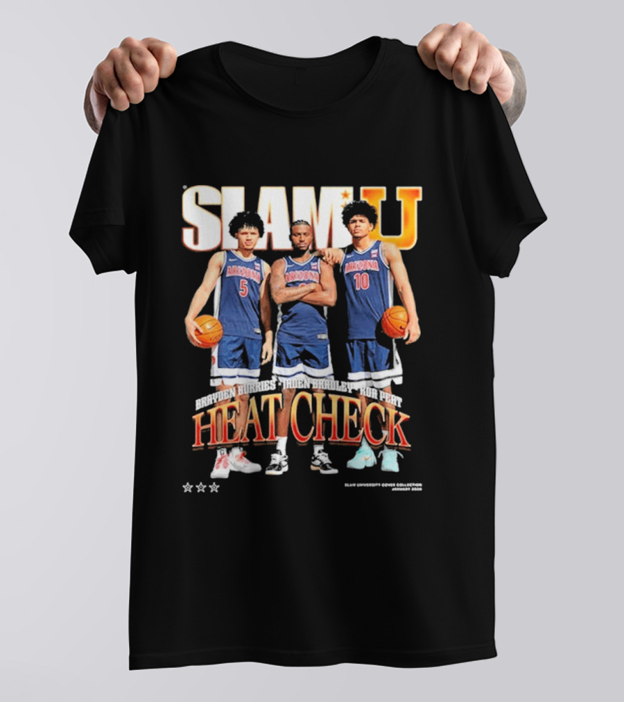 Arizona Wildcats Slam U Heat Check Brayden Burries Jaden Bradley Koa Peat T-Shirt