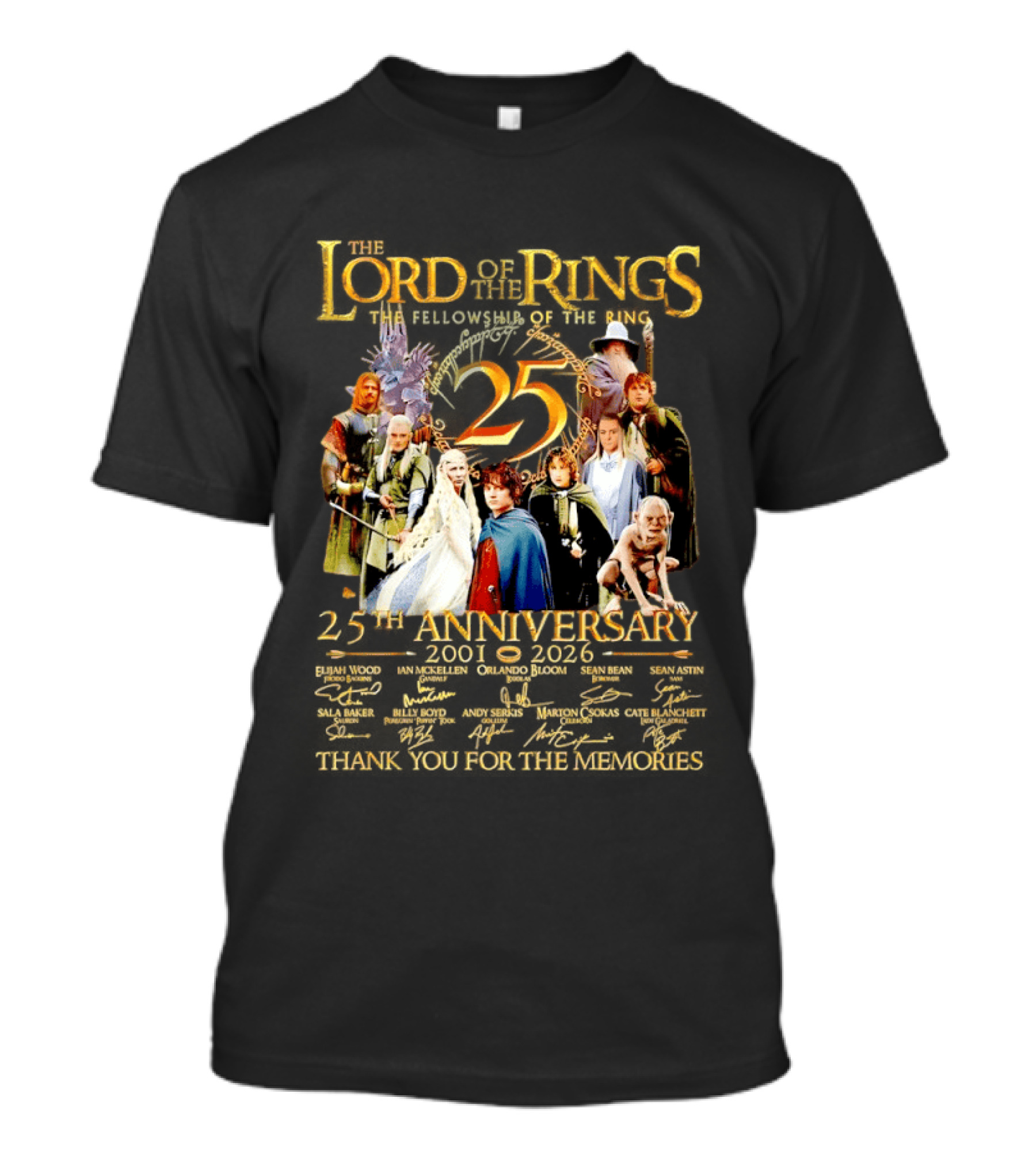 Lord Rings The Fellowship Of The Ring 25th Anniversary T-Shirt
