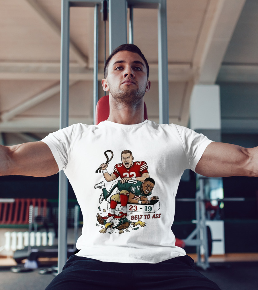 Christian Mccaffrey Belt To Ass 23 19 NFL Rivalry T-Shirt