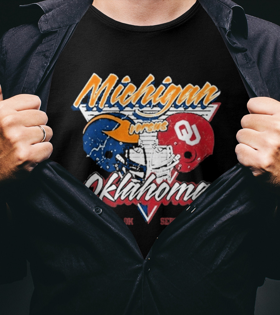Michigan Wolverines Vs Oklahoma Sooners Football Gameday 2025 Norman SEPT 6 Sports Rivalry T-Shirt
