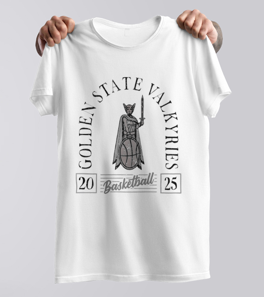 Golden State Valkyries Basketball 2025 Stadium Platinum T-Shirt