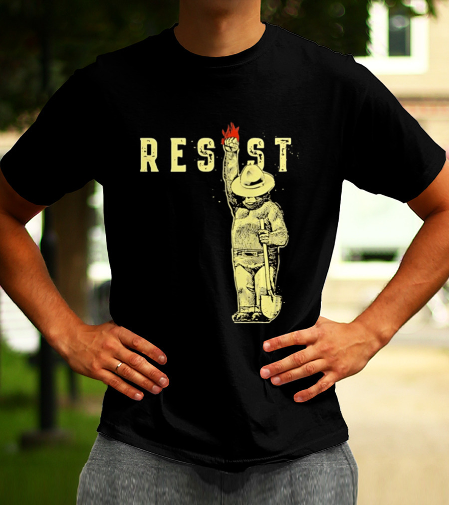 Protect Our National Parks Bear Resist Fist Fire Shovel T-Shirt