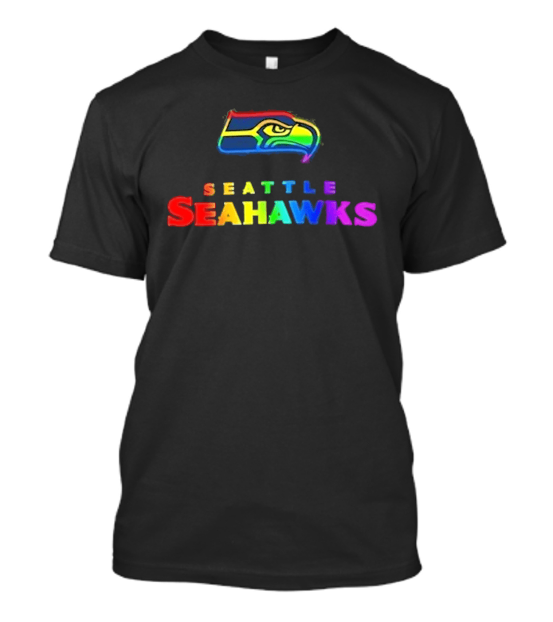 Seattle Seahawks Rainbow Pride NFL Team Logo LGBTQ+ T-Shirt