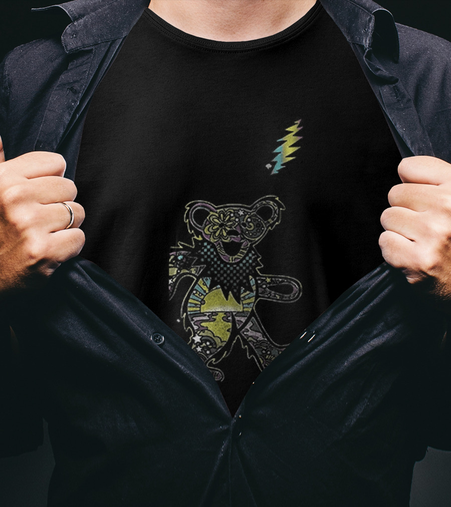 Some Grandpas Play Bingo Real Grandpas Listen To Grateful Dead Teddy Bear With Feather T-Shirt