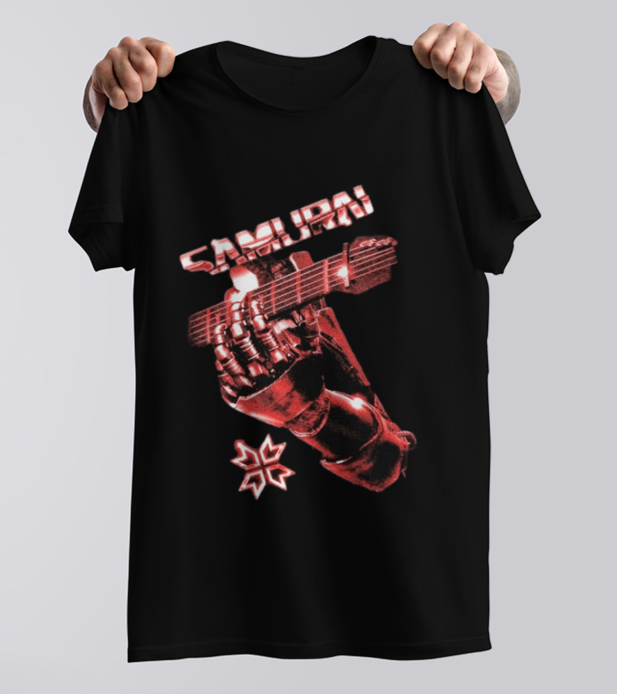 Samurai Cyberpunk 2077 Metallic Hand Guitar T-Shirt