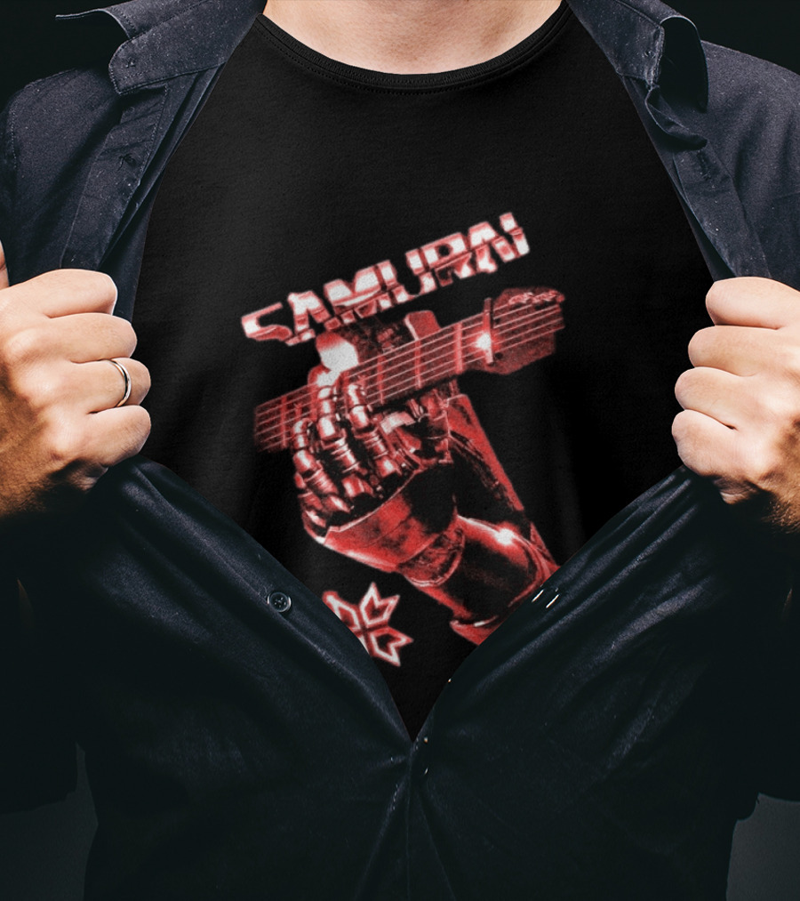 Samurai Cyberpunk 2077 Metallic Hand Guitar T-Shirt