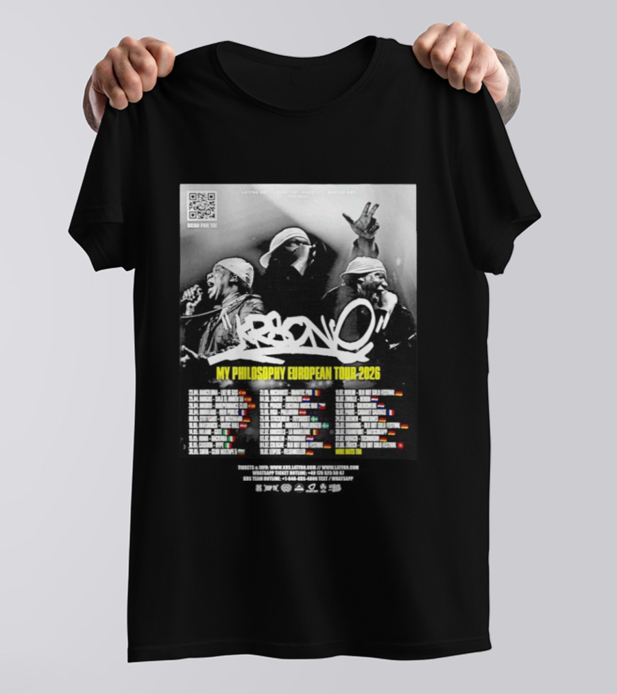 KRS One My Philosophy European Tour 2026 Dates And Locations T-Shirt