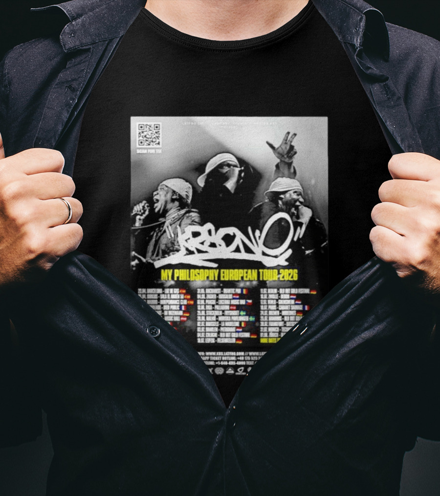 KRS One My Philosophy European Tour 2026 Dates And Locations T-Shirt