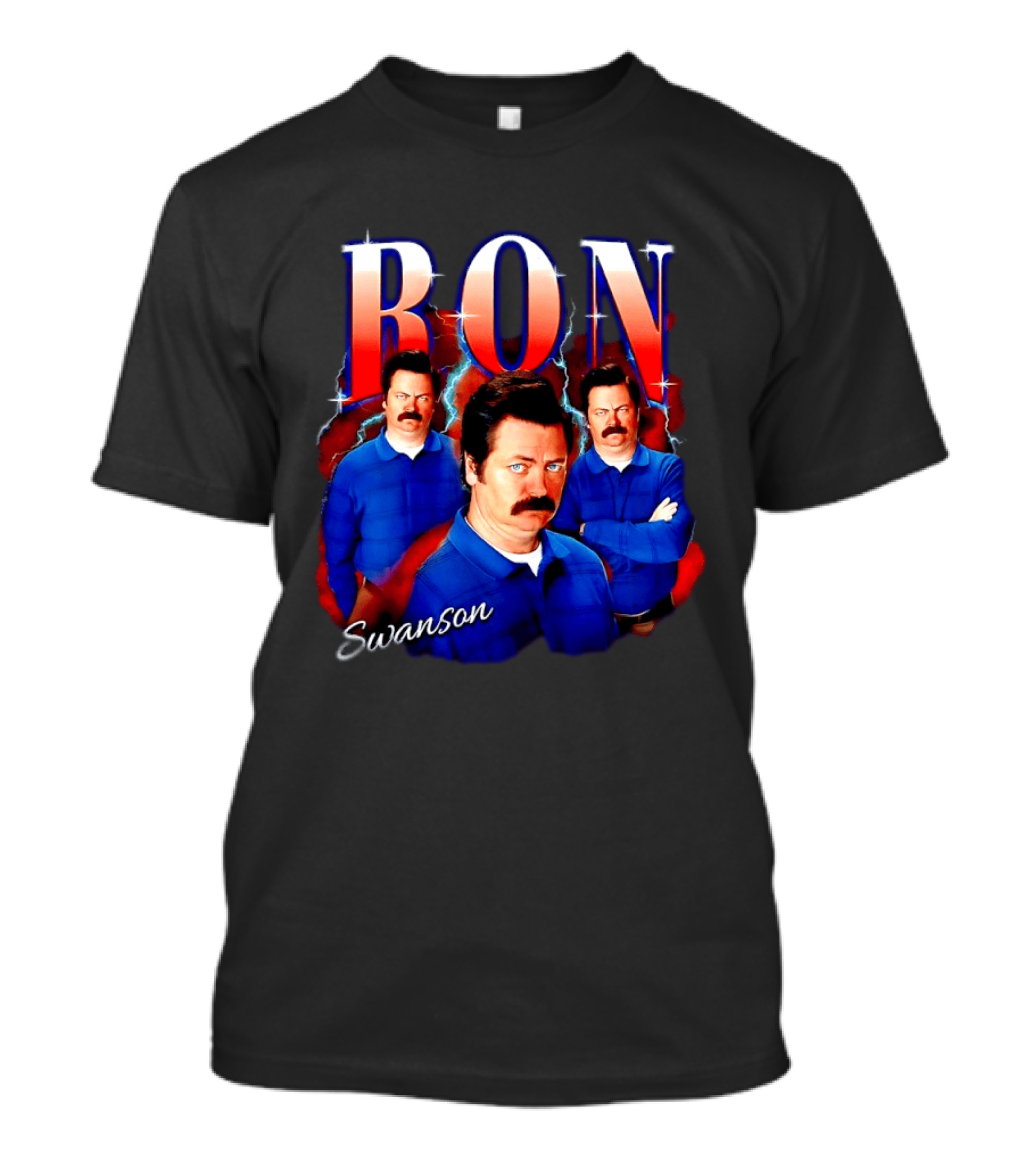 Parks And Recreation Ron Swanson Hearthrob Character Collage T-Shirt