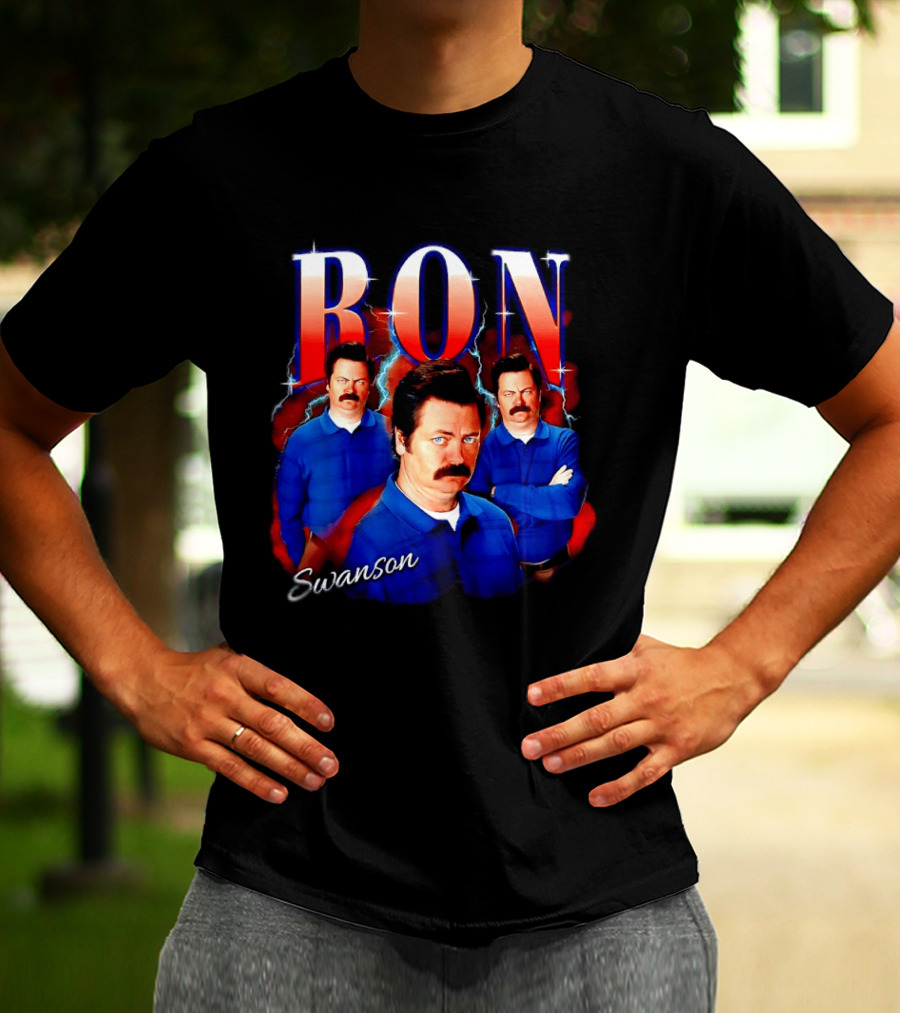 Parks And Recreation Ron Swanson Hearthrob Character Collage T-Shirt