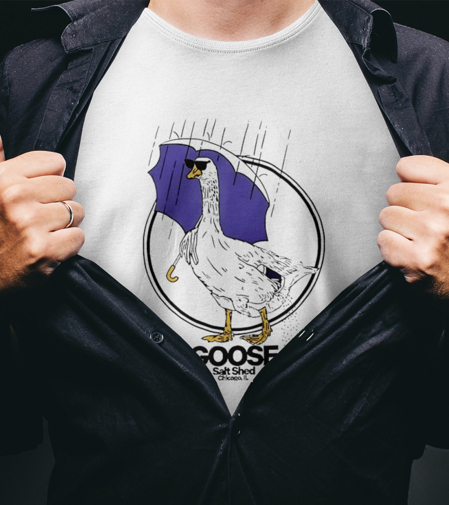 Goose Salt Shed Chicago IL Purple Umbrella Rain T-Shirt