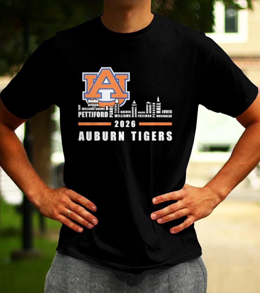 Auburn Tigers 2026 Pettiford Williams Broome Battie Skyline T-Shirt