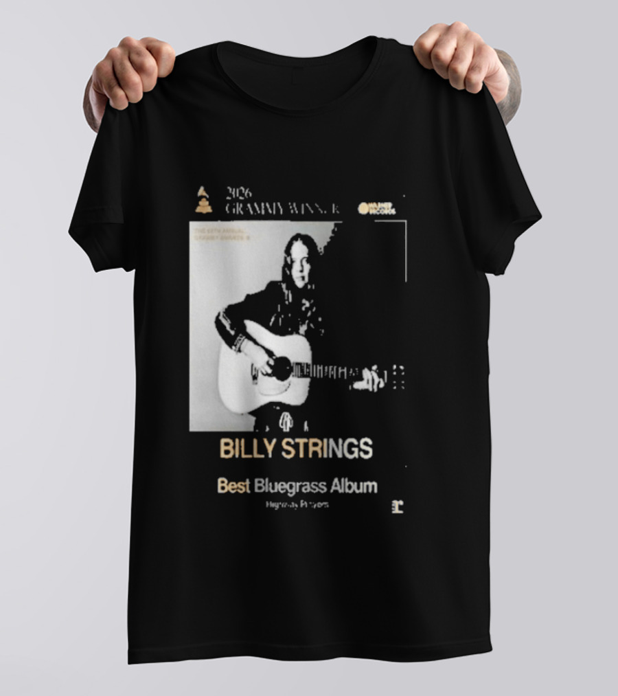 Billy Strings 2026 Grammy Winner Best Bluegrass Album Performance Acoustic Guitar T-Shirt