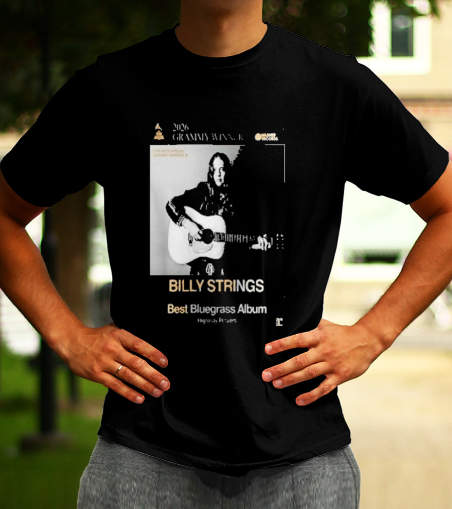 Billy Strings 2026 Grammy Winner Best Bluegrass Album Performance Acoustic Guitar T-Shirt