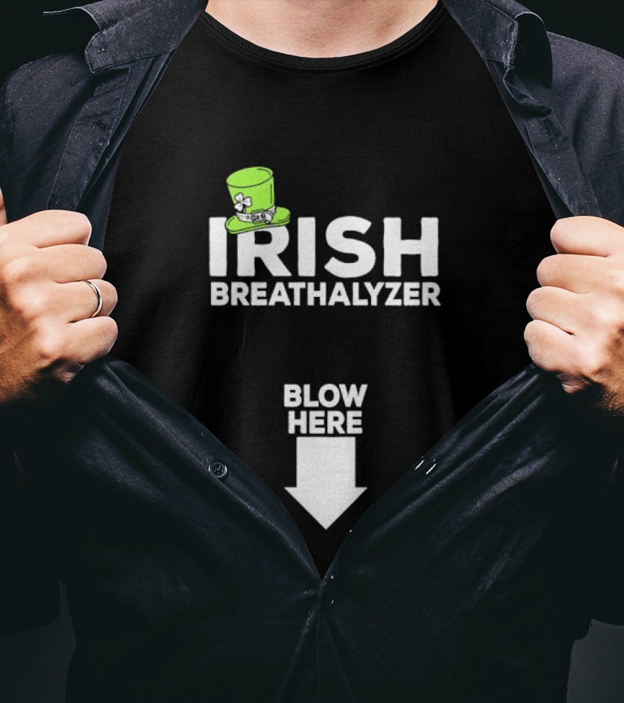 Irish Breathalyzer Blow Here St Patrick's Hat T-Shirt