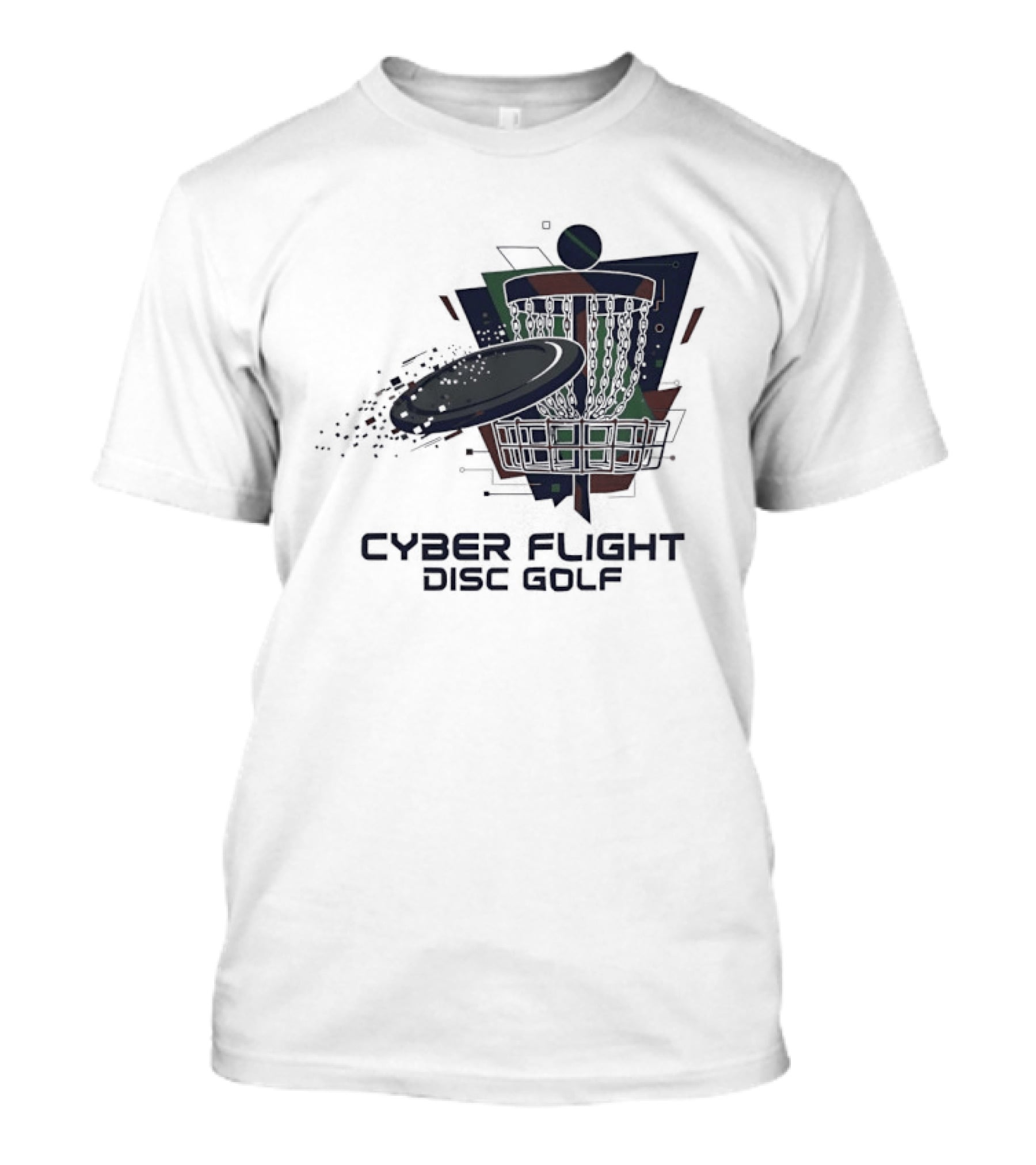 Cyber Flight Disc Golf Futuristic Basket T-Shirt